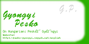 gyongyi pesko business card